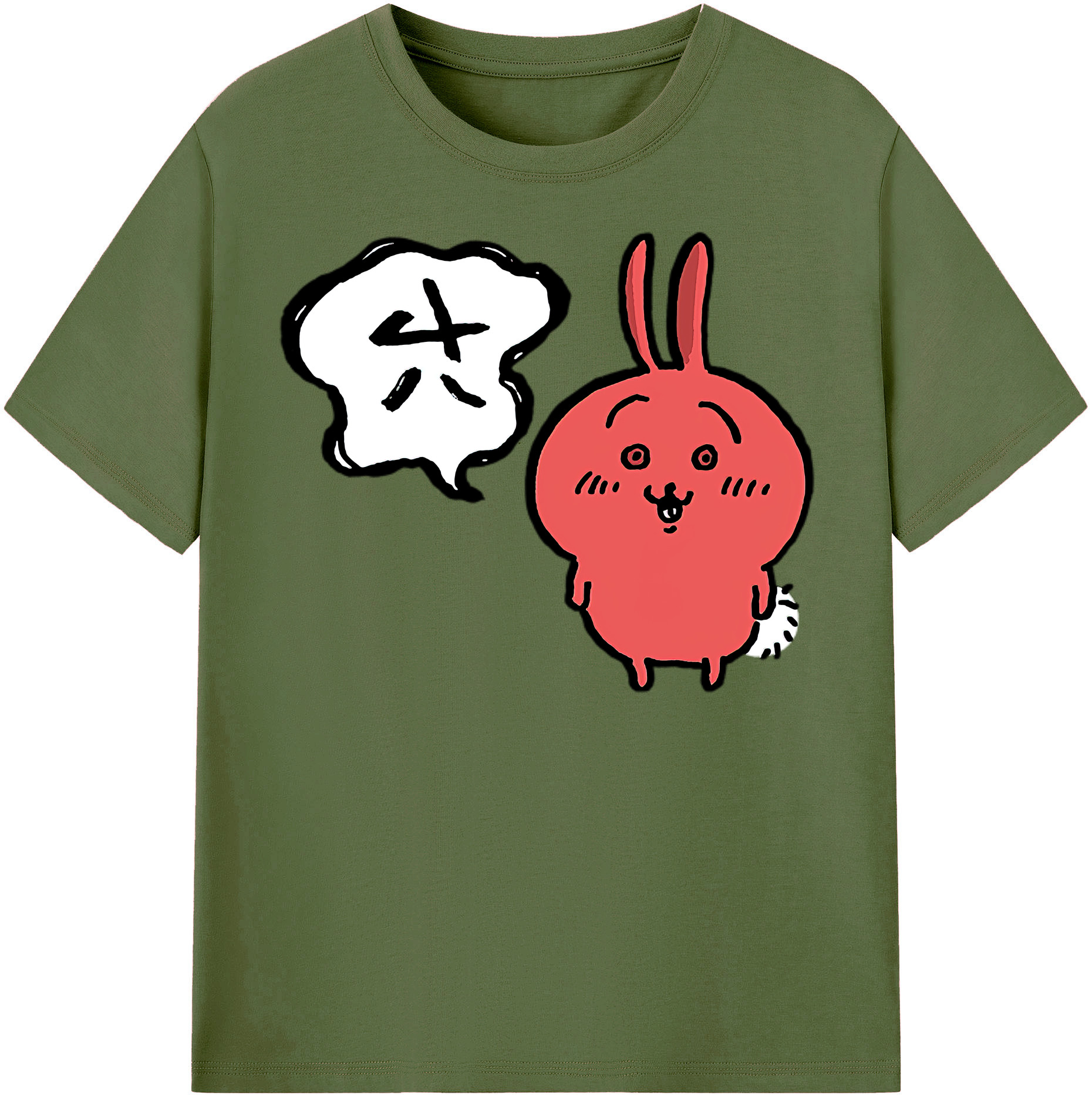 （画像用） ちいかわ ハチワレ Chii-kawa hachiware 綿100％半袖Tシャツ（フロントプリント）
